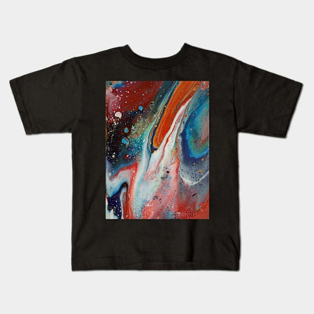 Galaxy ( Acrylic Pour ) Kids T-Shirt by karincharlotte